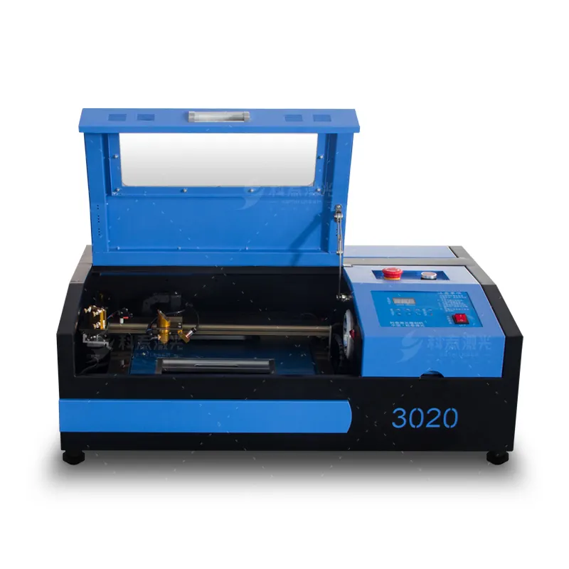 CO2 lazer gravür kesme makinesi için kağıt akrilik mdf kurulu mini kesici model 3020 3040 3050