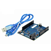 Placa de Desarrollo Leonardo R3 ATMEGA32U4 con Cable de Datos, Placa Azul, Chip QFN