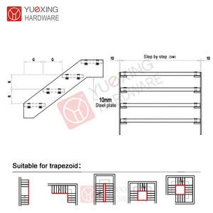 Cầu thang hình chữ L Chất lượng cao với các tấm thép đôi và cầu thang trong nhà chuyên nghiệp - Product Image 3