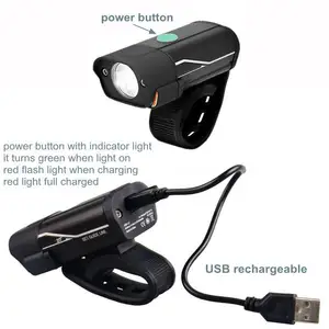 500 Lumen Super Bright Bicycle Light Front Headlight Free Logo USB Rechargeable Bike Handlebar Light