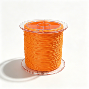 Prix direct usine – Bobine de 500 m – Ligne de pêche tressée PE <span class=keywords><strong>4</strong></span> brins – Haute visibilité orange – Ligne de pêche robuste pour eau salée - Product Image 1