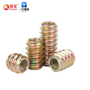 Screw manufacturer Insert Nuts For Wood Furniture Thread Inserts M6 M8 M10 Carbon Steel Galvanized Tapping Insert