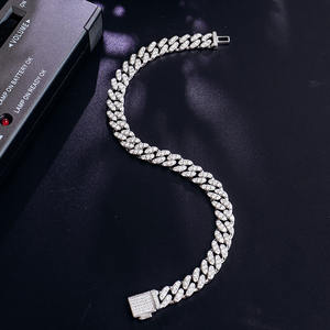 Cadena de Diamantes Moissanite Miami Cuban Link de 7-24 Pulgadas, Pulsera de Cadena Cuban Link, Cadena de Moissanite 925, Joyería Iced Out, Pulsera para Hombre - Product Image 5
