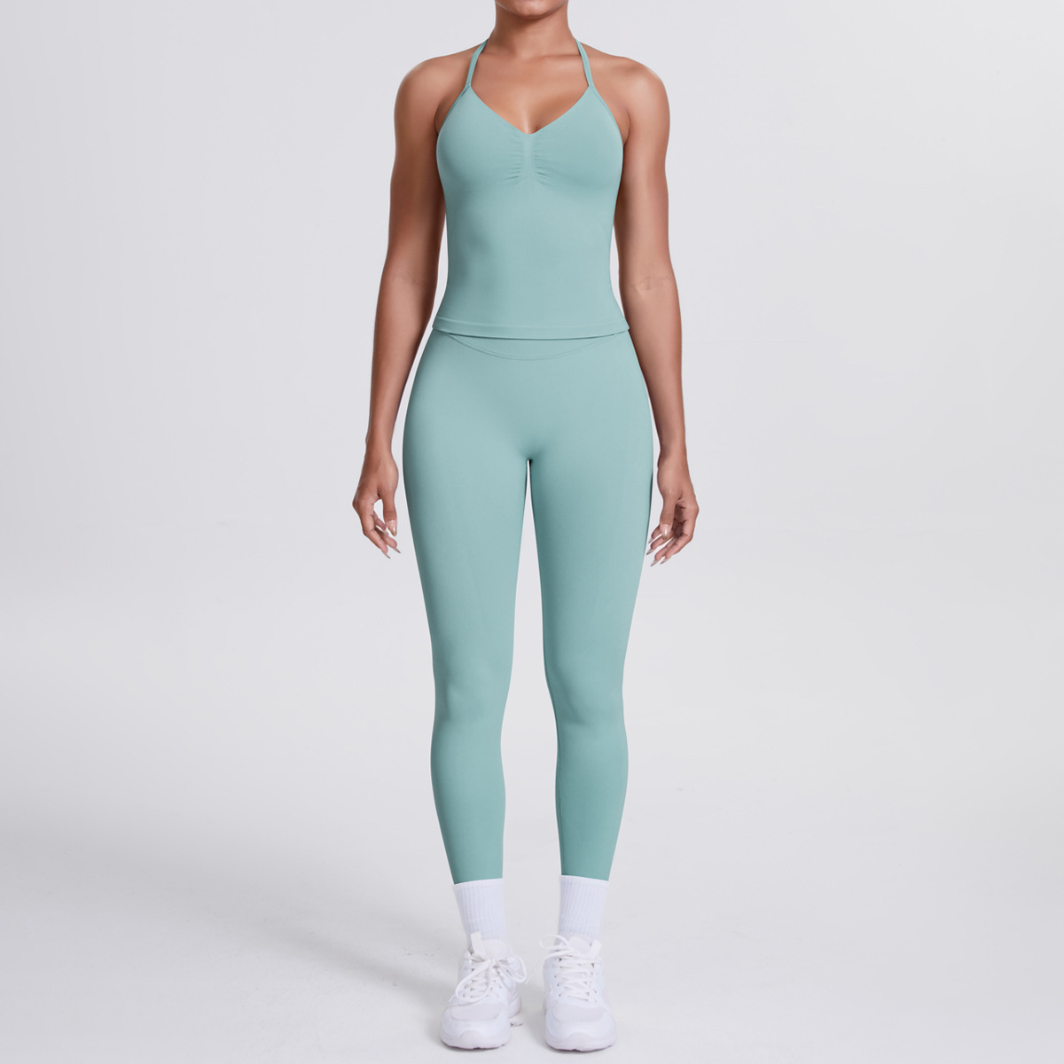 vest trousers set-light green