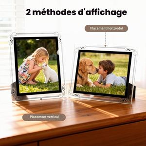 Cadres photo en verre 4x6 et 5x7 en gros, vente chaude, design simple et élégant, pour afficher des photos horizontales ou verticales sur table - Product Image 5
