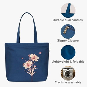 Sac fourre-tout en toile de coton biologique uni, imprimé sur mesure, recyclable, réutilisable, avec logo - Product Image 5