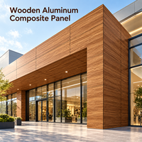Panneau composite bois-aluminium 4 mm 1220x2440 mm grain de bois de cèdre pour murs architecturaux