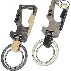 Heavy Duty Bottle Opener Zinc Alloy Cool Personalized Beer Bottle Top Carabiner Holder Keychain for Men Women Travel Accessories - Product Image 1