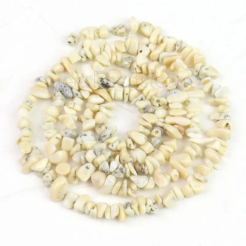थोक प्राकृतिक बांस मूंगा पत्थर मोती, क्रीम सफेद रत्न चिप्स मोती महिला कंगन बनाने के लिए 5 - 8mm