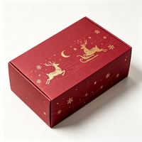Boîte d'expédition en carton ondulé personnalisée avec logo imprimé en feuille d'or pour Noël, emballage saisonnier en papier