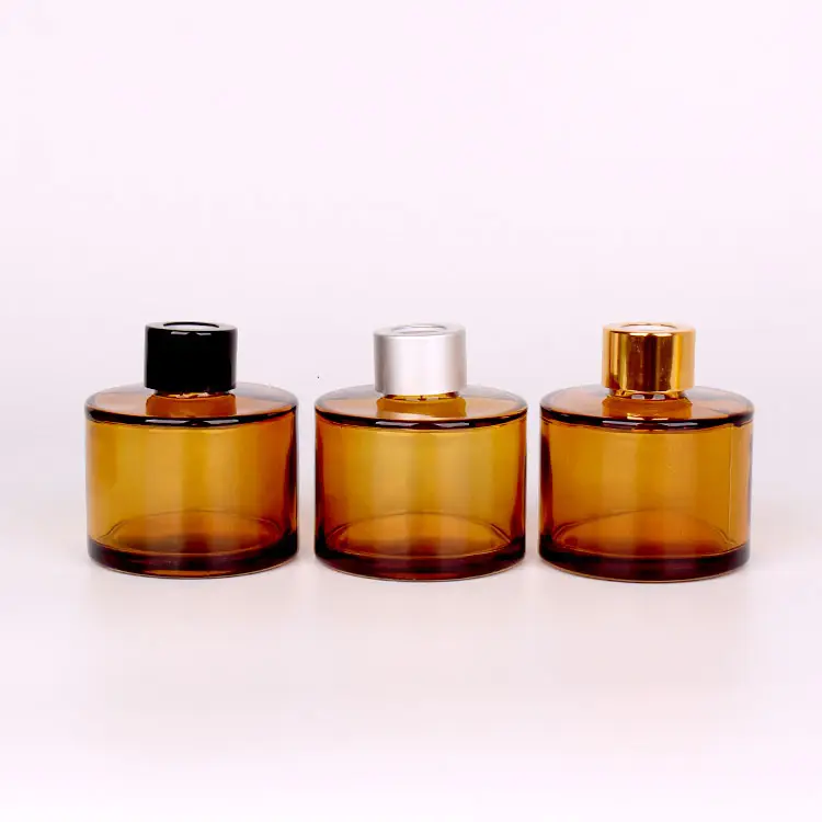 Toptan 4oz 50ml 120ml 200ml amber kamışlı cam oda kokusu şişe kapağı ile lüks boş cam şişe Aroma yağı difüzörü