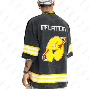 Streetwear Boxy camiseta camisetas de fútbol camiseta azul brillo diamante Jersey fútbol camisetas de fútbol - Product Image 1