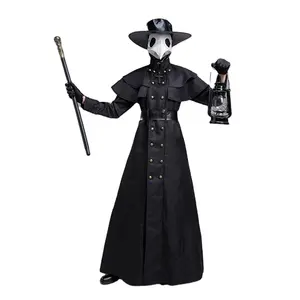 Halloween Party Kostuums Volwassen Vrouwen Plague Crow Arts Cosplay Vogel Kostuum Zwarte Klak Gewaad 6 Stuks Set