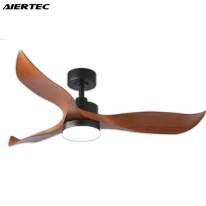 AIERTEC 52'' Modern All Copper Motor 3 ABS Blades Ceiling Fans With Light Remote For Bedroom Living Room Patio