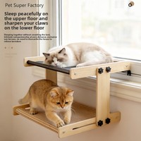 Lit pour chat d'intérieur respirant et chaud toutes saisons, modèle mignon, en forme de boîte rectangulaire, pour rebord de fenêtre, hamac suspendu au chevet, extra-large, pour plusieurs chats