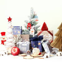 Papier d'emballage cadeau de Noël haut de gamme recyclable 80 g/m², motif festif de Noël, 50x70 cm, kraft blanc