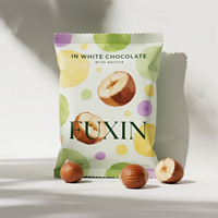 Sachet d'emballage alimentaire personnalisé à scellage arrière en plastique de qualité alimentaire pour chocolat, noisettes enrobées et bonbons