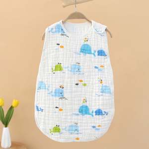 Gigoteuse bébé en gaze de coton à quatre couches, veste portable pour enfants, pour nouveau-nés et tout-petits, fonction anti-coup de pied pour l'été - Product Image 1