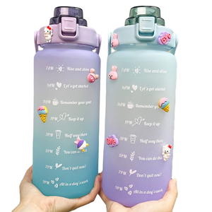 2L Oversized Straw Tumbler Non-Slip Matte <strong>Plastic</strong> <strong>Drinkware</strong> for Gym Workouts &amp; Hiking BPA-Free Design - Product Image 1