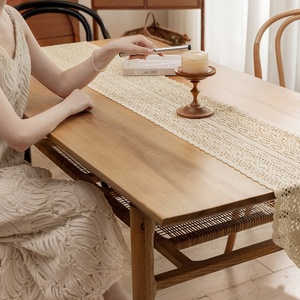 Caminero <span class=keywords><strong>de</strong></span> Mesa Personalizado <span class=keywords><strong>de</strong></span> Estilo Rústico Americano, con Diseño Calado Vintage <span class=keywords><strong>de</strong></span> Hilo <span class=keywords><strong>de</strong></span> Algodón y Patrón <span class=keywords><strong>de</strong></span> Plantas y Flores, en Encaje - Product Image 2