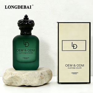 Custom Rectangle Matte Green Printed logo 30ml 50ml 100ml Empty Glass Luxury Perfume <b>Bottle</b> with <b>Plastic</b> Crown Lid - Product Image 2