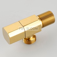 Robinet d'angle en laiton chromé or écologique 1/2'' 3/8'' personnalisable en usine OEM, accessoires pour robinet de salle de bain simple