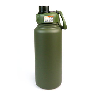 Botella de agua de doble pared a prueba de fugas de acero inoxidable, frasco de vacío portátil de viaje caliente con funda en <span class=keywords><strong>allibaba</strong></span>, diseño creativo, 1L - Product Image 4