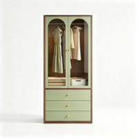 Armoire autoportante moderne en métal uni avec tiroirs multicouches, penderie robuste en acier au carbone pour la décoration d'appartement