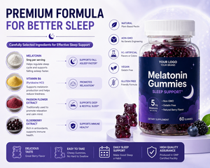 Oazvita Melatonina in Gommose a Lunga Durata per Sonno Notturno Prolungato, Grado Professionale Naturale per Adulti, Alternativa a Capsule e <span class=keywords><strong>Compresse</strong></span> - Product Image 4