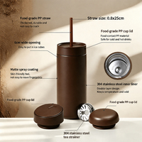 Tasse isotherme en acier inoxydable 450 ml, très bien notée, avec 3 couvercles, double paroi, portable, anti-fuite, pour les voyages, le bureau, le camping