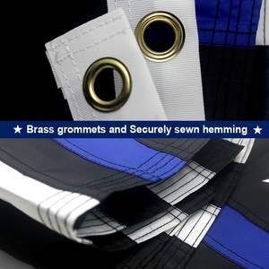 Висячие тонкие синие линии Американский полицейский флаг 4x6 футов вышитые звезды и нашитые полосы черный белый и синий 3x5 футов флаги США - Product Image 2