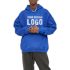 เสื้อฮู้ดดี้ผู้ชายทรงหลวมแบบสตรีทแคชชวล ผ้าฟลีซหนานุ่ม ไซส์ใหญ่พิเศษ คุณภาพสูง สีพื้น ไหล่ตก - Product Image 3