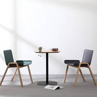 Vente en gros de café ovale moderne en usine, table ronde en bois noir de négociation pour cuisine restaurant avec chaises pour deux