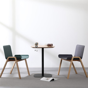 Nhà Máy Bán Buôn Hiện Đại Hình Bầu Dục Quán Cà Phê Đàm Phán Vòng Màu Đen Gỗ Bàn Ăn Tối Cho Nhà Bếp Nhà Hàng Với Ghế Cho Hai - Product Image 2