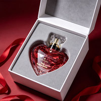 Flacon de parfum vide en verre en forme de cœur de luxe OEM 80 ml pour emballage cosmétique avec emballage en boîte