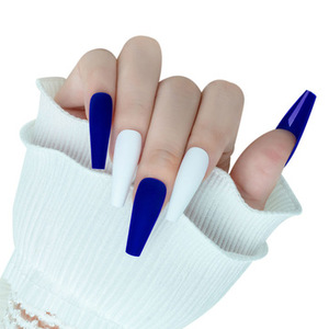 Abs très long ballerine cercueil coloré givré <span class=keywords><strong>faux</strong></span> <span class=keywords><strong>gel</strong></span> acrylique bâton sur <span class=keywords><strong>ongles</strong></span> presse-on ensembles en vrac - Product Image 5