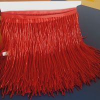 Franges en tube de verre de haute qualité, 15 cm, 5,5 yards par rouleau, pour robe de danse latine, à pampilles de perles de verre, diverses couleurs