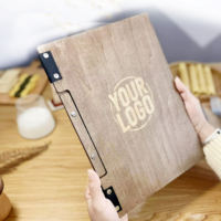 Copertina per Menu in Legno Inciso, Album DIY, Raccoglitore Personalizzato in Legno per Ristoranti, Matrimoni, Caffè, Artigianato Fatto a Mano