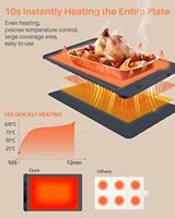 Trend ZC-250507-07 Tapis chauffant portable en silicone, style européen, carré, pliable, écologique, léger, design simple, pour réchauffer les aliments