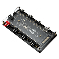 Ventilador PWM + ARGB LED 2 en 1, controlador HUB de sincronización 1 a 8, divisor multidireccional, 5V, 3 pines, RGB, adaptador de ventilador de refrigeración