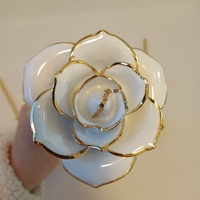 Echte Roos Q-1347 Geconserveerde Bloemen 24K Kunstmatige Rood Vergulde Gedoopte Rozenbloem Voor Valentijnscadeau