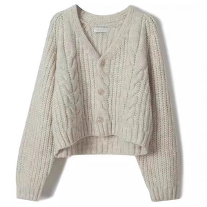 Women's Knitted <b>Cardigan</b> Long Sleeve Loose Fit Single Breasted Anti Pilling Medium <b>Thickness</b> Fashionable Sweater - Product Image 3