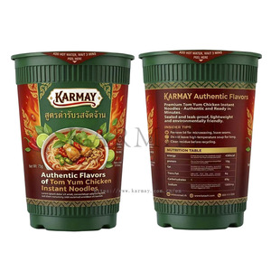 KARMAY Auténticos Fideos Picantes de Pollo Tailandeses en Vaso 75g-120g 700ml, Vaso de Plástico PP de Grado Alimenticio con Diseño de Pared Ondulada Redonda - Product Image 6
