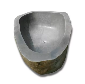 Bañera Ovalada Tradicional para Exterior con Masaje de Aire, Piedra Natural de Río, Gris Oscuro, Tamaño Personalizado, Drenaje Central, Uso en Villas, Segura, de Madera, OEM - Product Image 4
