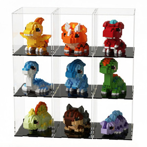 Jouets de puzzle 3D dinosaures, blocs de construction en briques, modèle de chat multi-formes, micro-blocs, assemblage DIY, décoration créative, éducatif pour enfants - Product Image 2