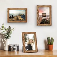 Bingkai Foto Kayu 4x6 Desain Rustic Kayu Solid dengan Kaca Asli untuk Dekorasi Dinding Warna & Logo Dapat Disesuaikan