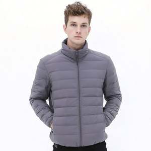 Wholesale Custom Logo Men's Winter <b>Down</b> Coats Outdoor Warm <b>Duck</b> Feather Puffer <b>Jackets</b> with Bubble Puff Fill Polyest Black - Product Image 2