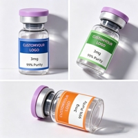 Étiquettes personnalisées anti-poussière pour flacons de peptides de 3 ml/5 ml, autocollants de conservation propres avec boîtes individuelles assorties pour flacons.