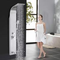 Panneau mural de douche de douche de douche d'acier inoxydable SUS304 Panneaux de colonne de salle de bains de pluie polis par chrome directement fabricant