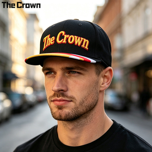 Custom Logo 6 Panel Flat Brim <b>Cap</b> Wholesale Bulk Flag Print Brim <b>Hat</b> 3D Gold Embroidery Manufacturer - Product Image 1